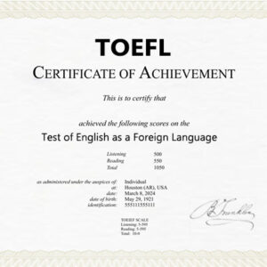 TOEFL Certificate